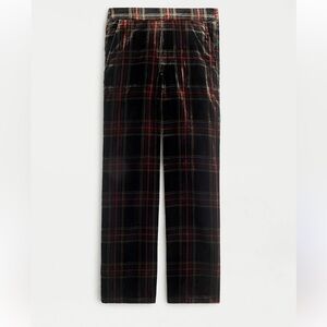 J.Crew Womens Pull-on Peyton Wide-Leg Pants Stewart Tartan Velvet US 00